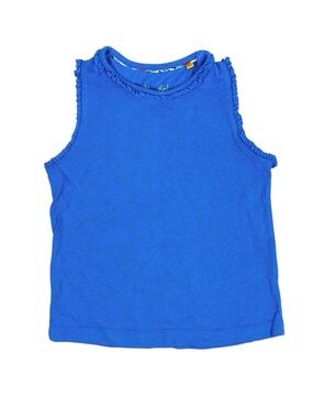 Mini Boden Bright Blue Ruffle-Trim Girls' Tank